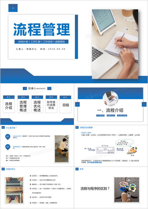 藍色漸變簡約公司業(yè)務員工流程管理知識培訓ppt模板下載 熊貓辦公